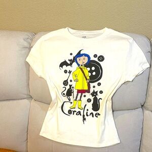 White Coraline Cotton Graphic Tee Cream Size M NWOT women’s